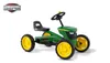 A green and yellow pedal go-kart designed to look like a John Deere tractor, shown on a white background. Anteprima dell’immagine prodotto