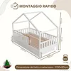 Crazy Pine Letto a Casetta con Cassetto Bianco 90x200 cm – Anteprima dell’immagine prodotto 3
