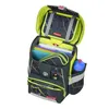 An open school backpack with its contents displayed. Voir les images du produit