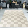Tappeto facile e resistente con motivo a quadri in beige Anteprima dell’immagine prodotto 1