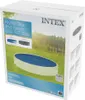The image shows the retail packaging of an Intex Krystal Clear Pool Basics solar pool cover. Náhľad obrázku produktu