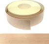 A roll of wood veneer edge banding with a multiplex bicolor decor, shown from the side and a close-up of the pattern. Produktbild-Vorschau