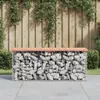 vidaXL Gartenbank aus Gabionen 103x31,5x42 cm Massivholz Produktbild-Vorschau 2
