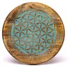 Bijzettafeltje "Bloem van het Leven", blauw print, mango Productafbeelding-voorbeeld 2
