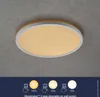 A ceiling light with three different brightness settings shown. Produktbild-Vorschau
