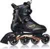 A black and gold inline skate is shown against a white background. Náhled obrázku produktu