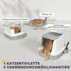 PawHut kočičí záchod, kočičí toaleta s víkem, lopatka na Náhled obrázku produktu 9