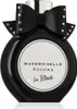 A studio shot of a black perfume bottle with a black bow on top. Voir les images du produit