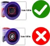 Two close-up views of a vacuum cleaner attachment, one with a green checkmark and one with a red X, indicating compatibility. Produktbild-Vorschau