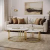 Salontafel LIRA 2-in-1, goudkleurig chroom / wit marmer Productafbeelding-voorbeeld 2