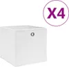 vidaXL Úložné boxy 4 ks Netkané 28x28x28 cm Biele Náhľad obrázku produktu 5