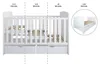 ZEE Weiß Babybett 140x70 cm PHILIP 3in1 mit 2 Schubladen Produktbild-Vorschau 4
