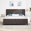 vidaXL Boxspringbed met matras, donkerbruin, 200 x 200 cm, Productafbeelding-voorbeeld 4