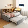 A multifunctional sofa bed with integrated storage and lighting. Podgląd zdjęcia produktu