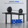 A heavy barbell on a desk, with large blue numbers indicating a weight capacity. Podgląd zdjęcia produktu