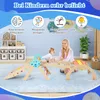 A mother and child playing on a wooden climbing structure indoors. Voir les images du produit