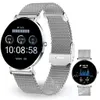 A smartwatch with a silver mesh band is displayed against a white background, with a smaller inset image of another smartwatch screen. Anteprima dell’immagine prodotto