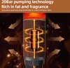 A close-up illustration of a coffee machine's internal mechanism, with swirling orange energy lines and arrows indicating flow, set against a dark, textured background. Produktbild-Vorschau