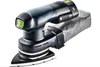 A Festool cordless delta sander with a dust bag attached, shown against a white background. Voir les images du produit