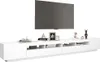 A white TV stand with a large flat-screen TV mounted above it, against a white background. Náhľad obrázku produktu