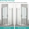 Two identical shower enclosures are shown side-by-side, demonstrating different installation options. Produktbild-Vorschau
