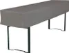 A gray upholstered bench with dark metal legs, shown against a white background. Produktbild-Vorschau