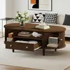 Merax Couchtisch mit Rolltür, Sofatisch mit 1 Schublade und Produktbild-Vorschau 2