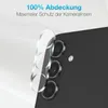 A close-up of a smartphone's camera lenses with protective glass covers being shown. Produktbild-Vorschau