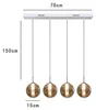 ZMH lampa wisząca stół jadalny 4 płomienna bursztynowa Podgląd zdjęcia produktu 4