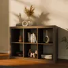 sweeek - Bücherregal Holzoptik 2 Ebenen 6 Stauräume - Produktbild-Vorschau 5