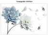 Wandtattoo Wandaufkleber Pfingstrose Blau Weiß Peony Blumen Produktbild-Vorschau 6
