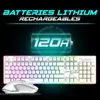 Gaming Tastatur Maus Set Kabellos Weiß Wiederaufladbar RGB Produktbild-Vorschau 5
