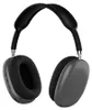 A pair of black and gray wireless headphones against a white background.