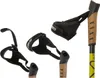 A close-up studio shot of three black Nordic walking pole grips with cork handles, set against a white background. Náhľad obrázku produktu