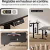 Casaria Bureau réglable en hauteur électrique Noir 160cm Voir les images du produit 3