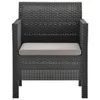 Gartenstuhl mit Kissen Anthrazit 63x65x76 cm PP Rattan Produktbild-Vorschau 2