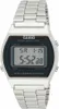 A digital watch with a silver metal band and a black face. Produktbild-Vorschau