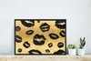 MuchoWow® Gerahmtes Poster Muster - Kuss - Gold - Schwarz Produktbild-Vorschau 5