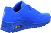 A side view of a blue Skechers Uno sneaker. Voir les images du produit