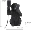 Light & Living - stolná lampa - Monkey - čierna - plast - Náhľad obrázku produktu 7
