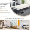 A collage showcasing a rollaway folding bed with a soft mattress, highlighting its features and applicable occasions like living room, bedroom, and office. Voir les images du produit