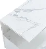A close-up view of a white marble-patterned shelf or table with a visible drawer and shelf. Náhľad obrázku produktu