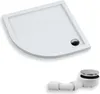 Douchebak kwartcirkel 90x90x5, sanitairacryl, glad Productafbeelding-voorbeeld 1