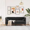 vidaXL Chesterfield-Sofa mit Nackenrollen 2-Sitzer Schwarz Produktbild-Vorschau 3