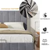 Boxspringbed 140 x 200 met fluwele bekleding, hydraulisch – Productafbeelding-voorbeeld 8