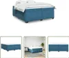 The Living Store Boxspringbett mit Matratze Dunkelblau Produktbild-Vorschau 1