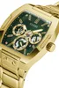 A close-up shot of a gold Guess watch with a green dial. Produktbild-Vorschau