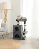 lionto Kratzbaum für Katzen 80 cm, mit 2 Höhlen, Liegebett Produktbild-Vorschau 2