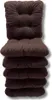 6-Pack cuscini trapuntati per sedia marroni 38x38x8 cm - Anteprima dell’immagine prodotto 1