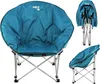 A teal camping chair is shown in three different views: fully open, folded, and partially folded. Produktbild-Vorschau